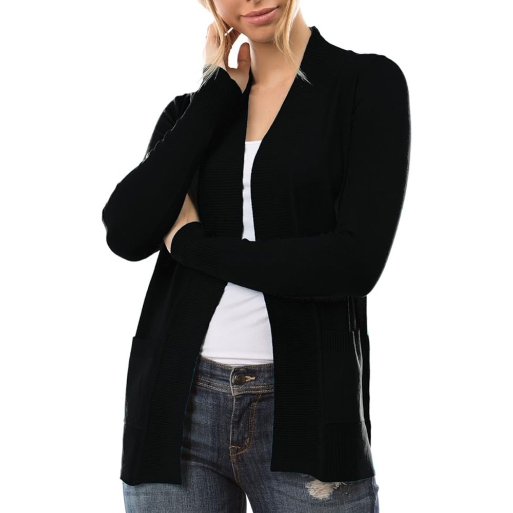 Cielo Everyday Ultra Soft Black Cardigan Size Large - Picture 10 of 14
